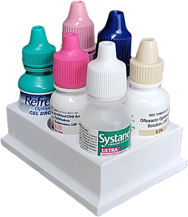 Znet3D Eye Drop Bottles Organizer & Storage – 6-Slot Holder (White) - Image 1